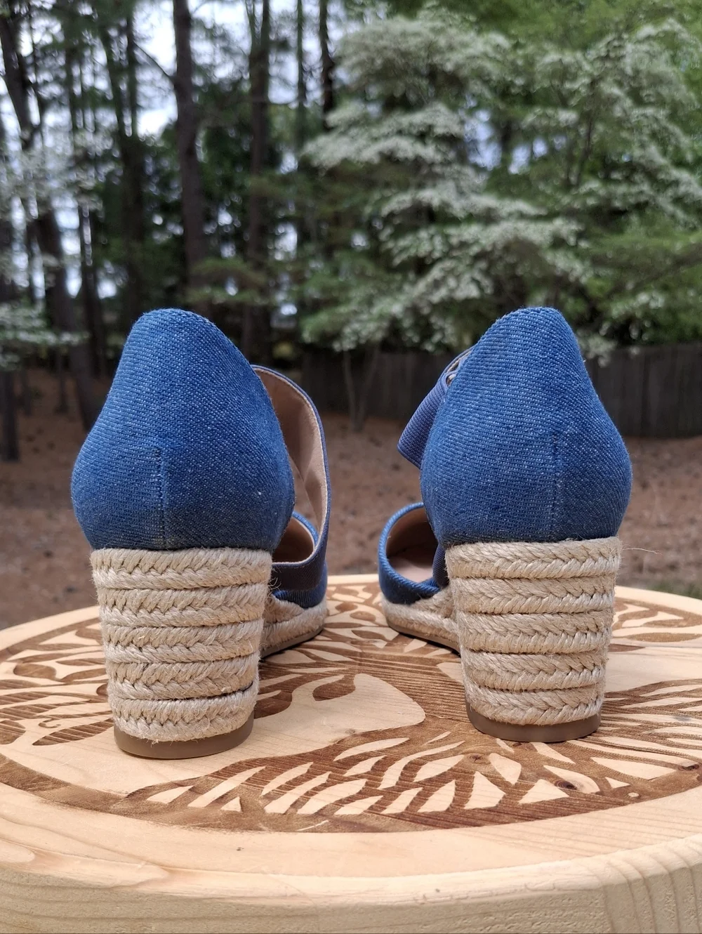 Chic Blue Denim Dream Pairs Espadrille Wedge Sandals with Crisscross Straps